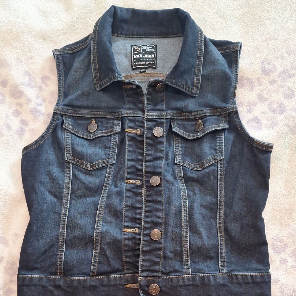 Max Jeans Dark Blue Denim Vest